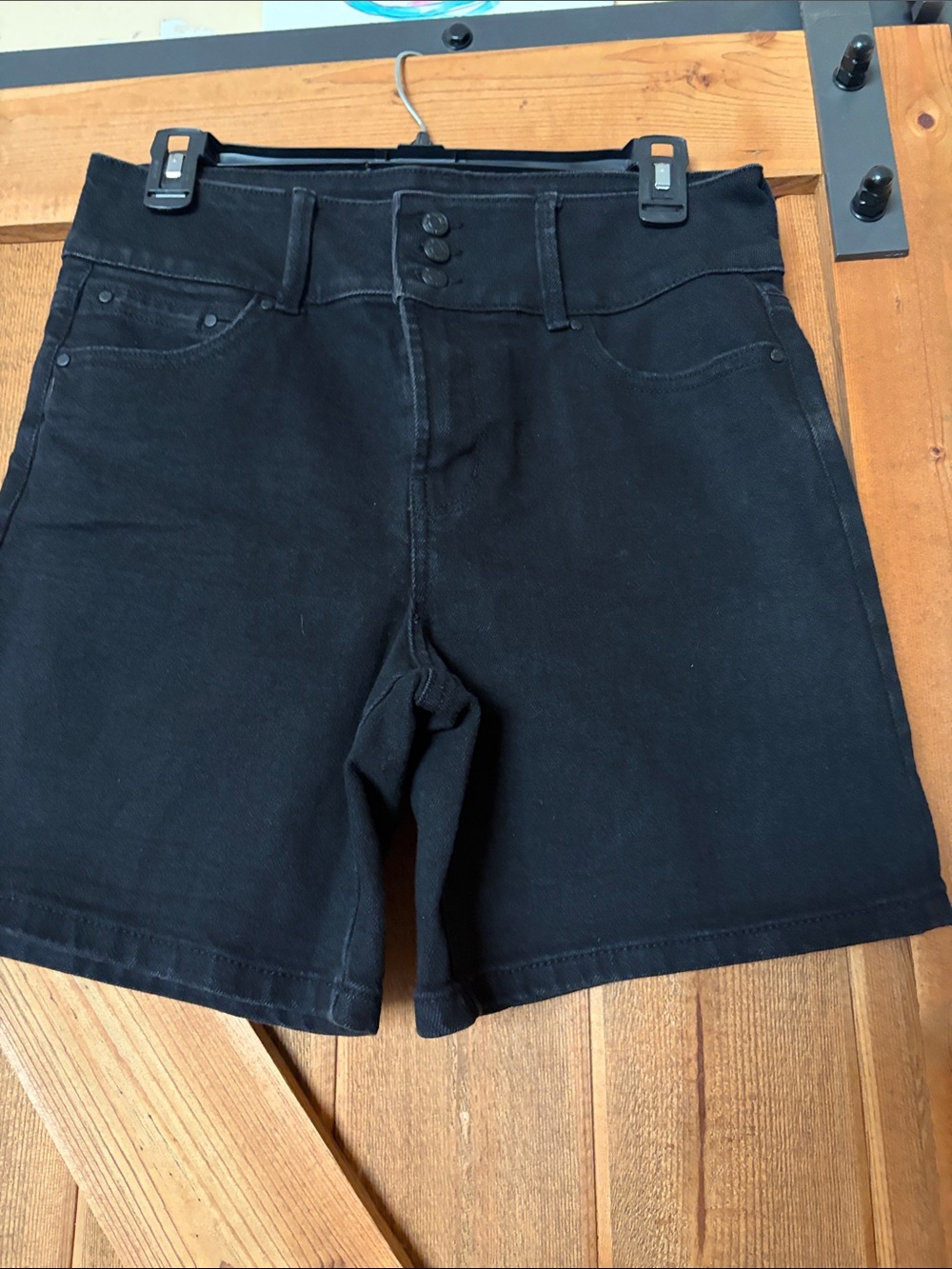 RACHEL Rachel Roy Black High-Rise Jean Shorts